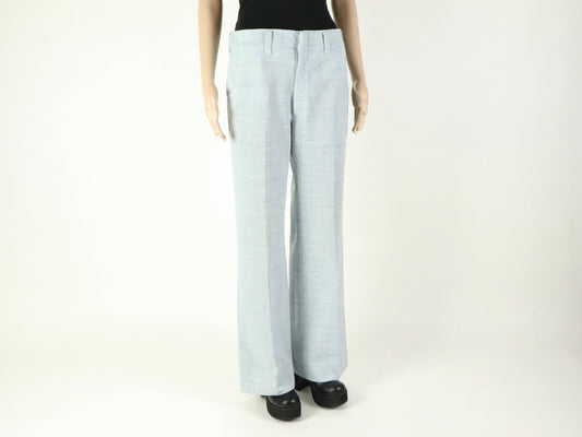 Gray/Blue Straight Leg Slacks, 1970s Vintage