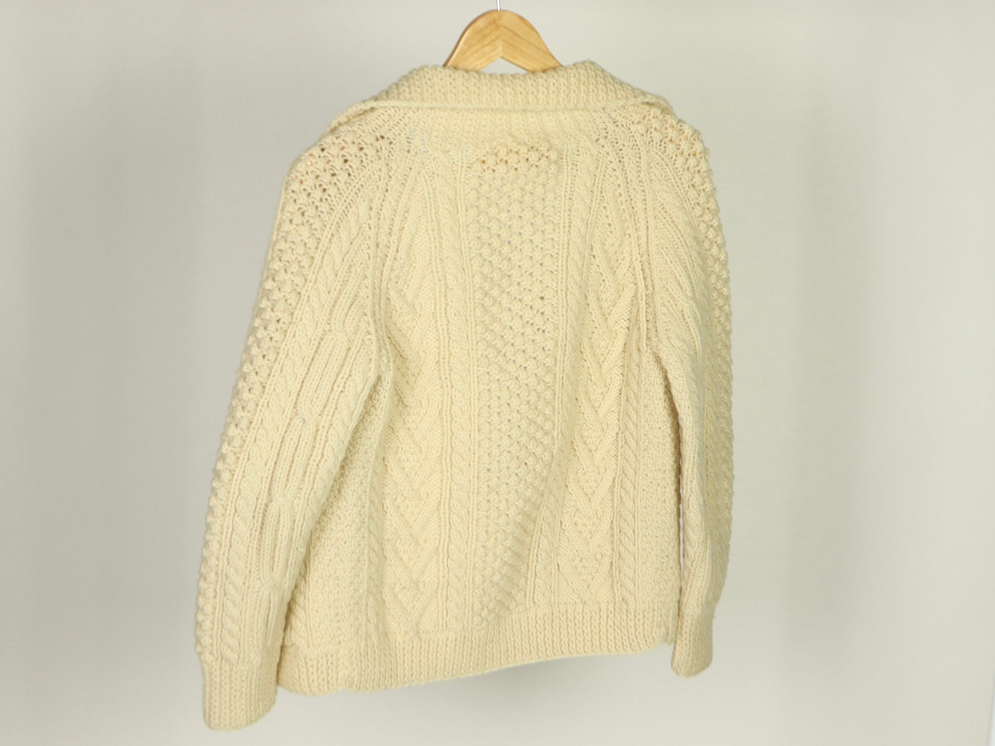 Cream Hand Knitted Wool Sweater, Glenairn, 1950s Vintage