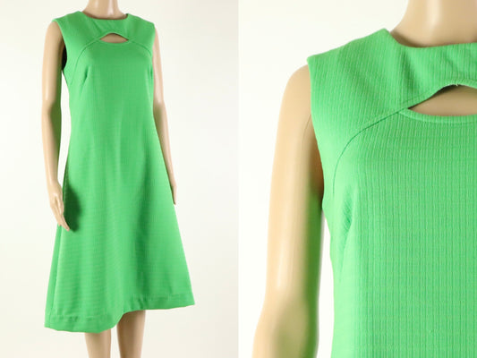 Green Sleeves Space Age Dress, 1970s Vintage