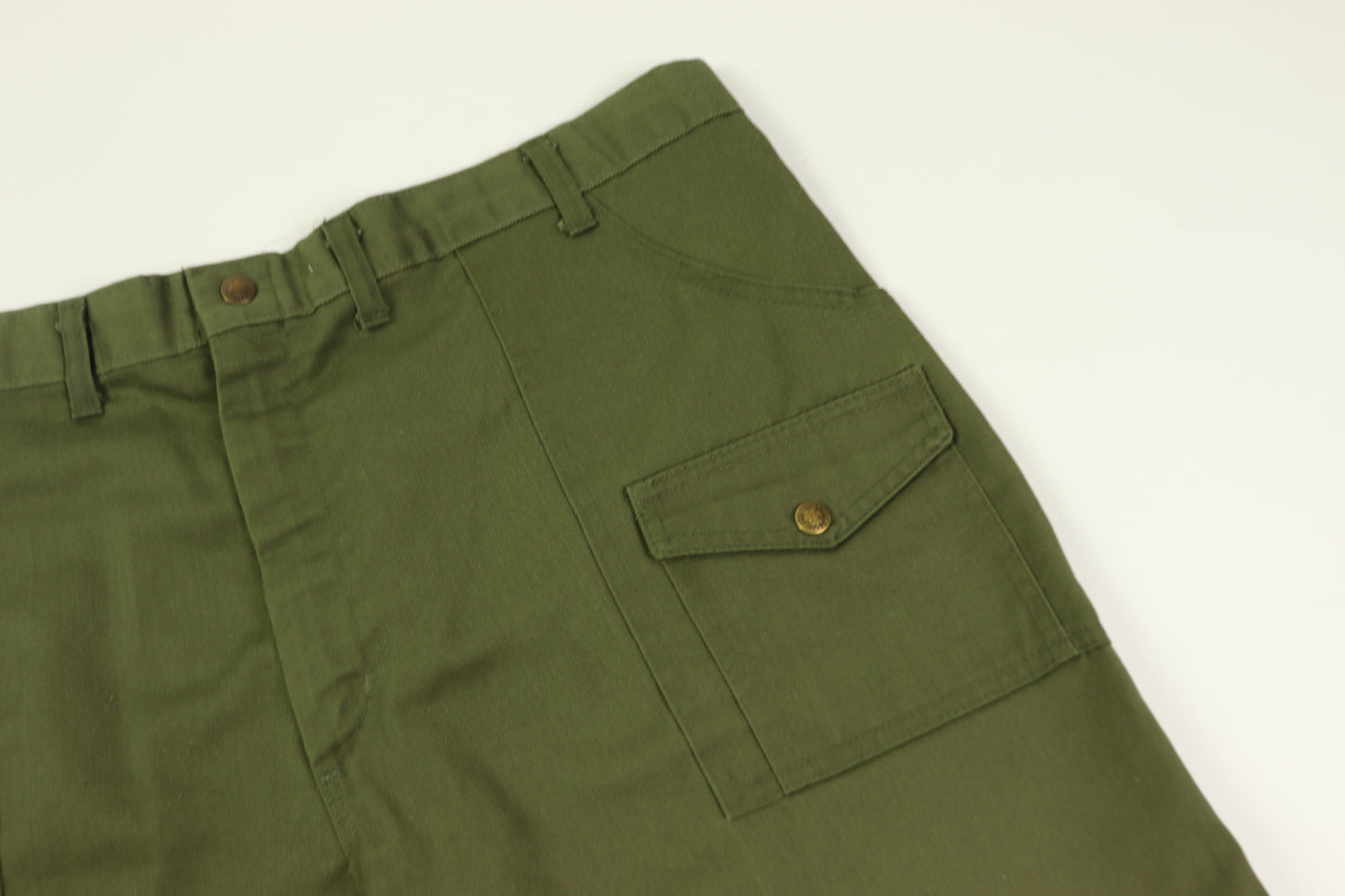 Army Green Men’s Shorts, Official Boys Scouts Uniform, 1970s Vintage