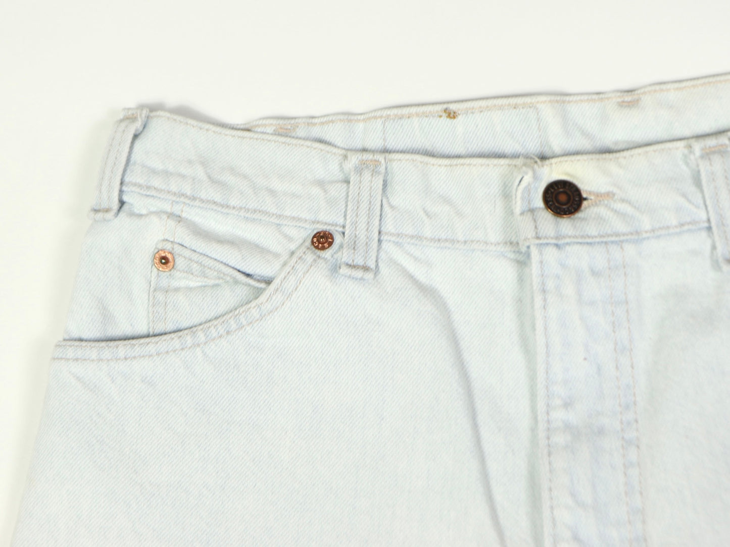 Light Wash Orange Tab Levi’s Denim Shorts, 1980s Vintage