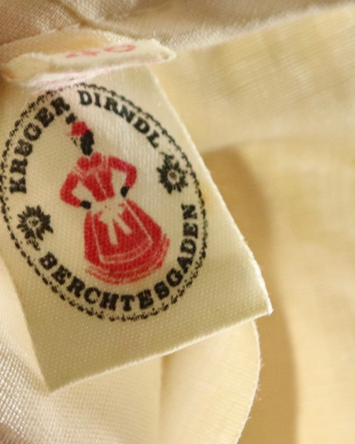 Dirndl Blouse, Kruger Dirndl, Lace Dirndl Blouse with Puff Sleeves, Bavarian Womens Blouse, 1970s Vintage