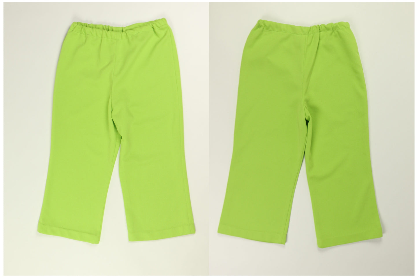 Lime Green Capri Flare Pants, 1970s Vintage