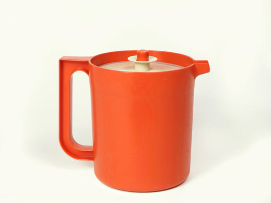 Orange Tupperware Juice Plastic Pitcher, 1970s Vintage