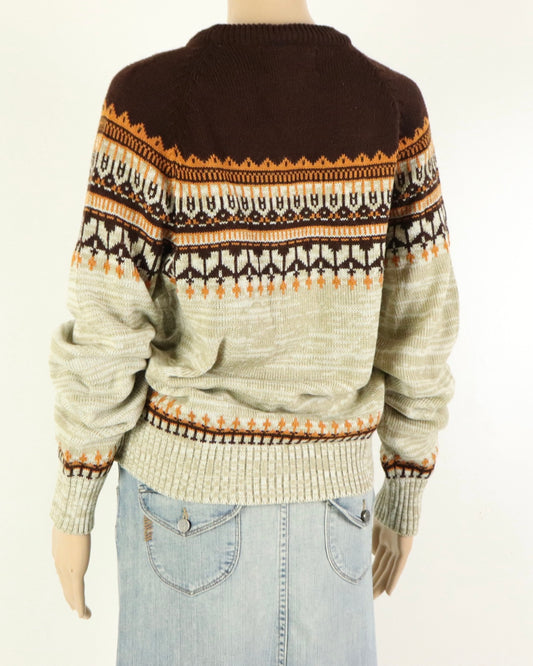 Brown Knit Sweater, 1970s Vintage