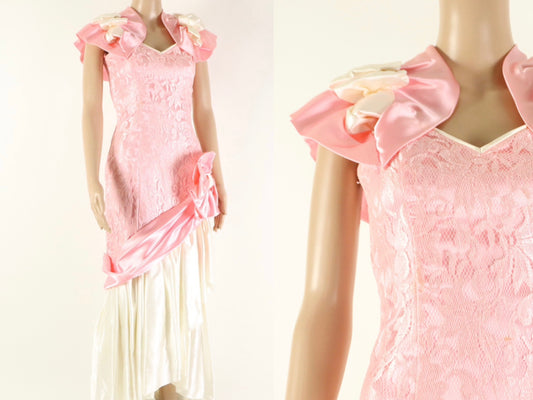 Pink Frilly Prom Dress, 1980s Vintage