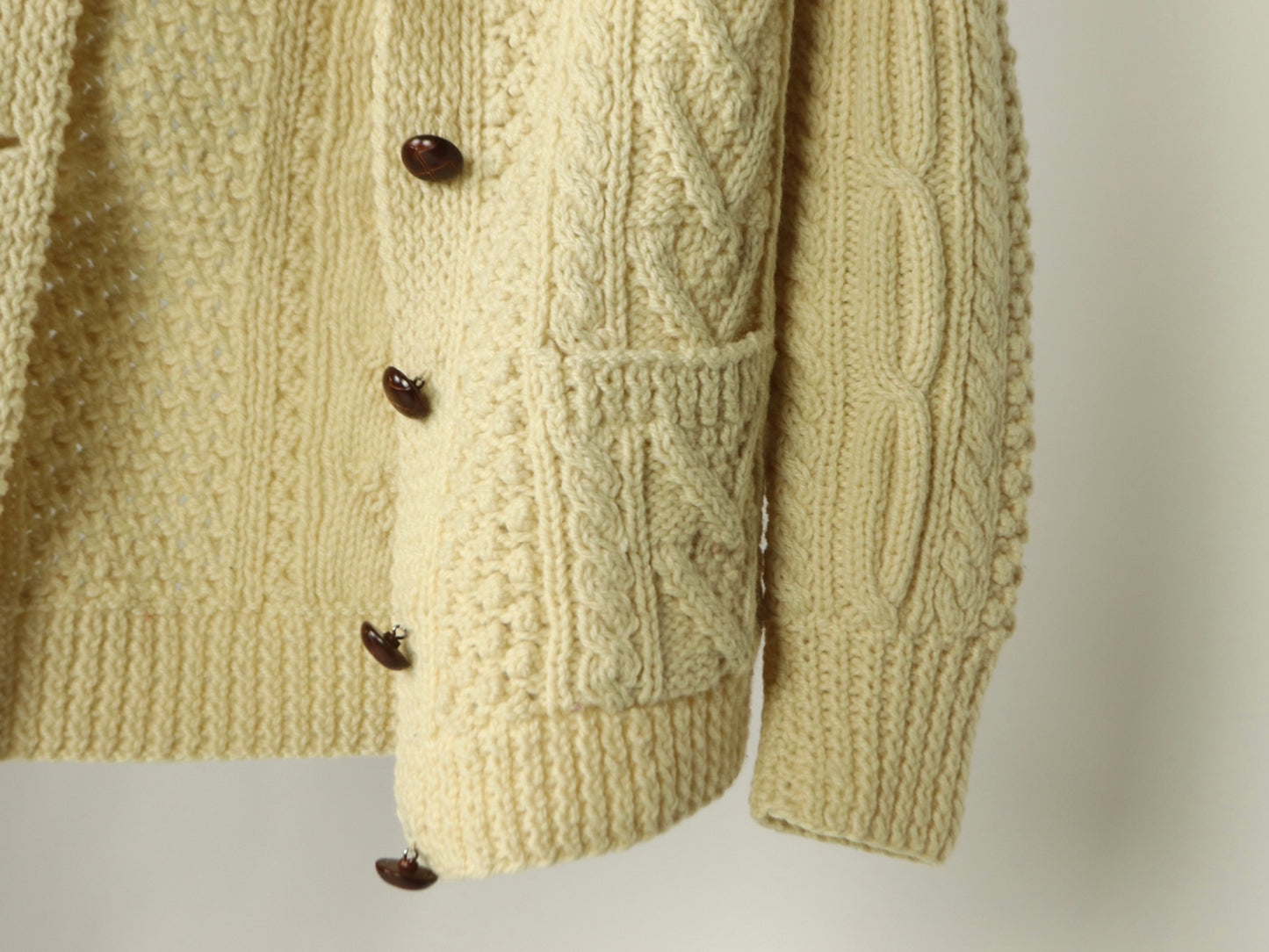 Cream Hand Knitted Wool Sweater, Glenairn, 1950s Vintage