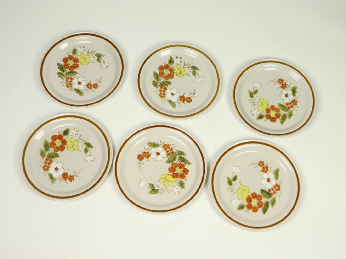 Mountain Wood Collection, Stoneware Dinner Plates, Microwave and Dishwasher Safe, 1970's Vintage