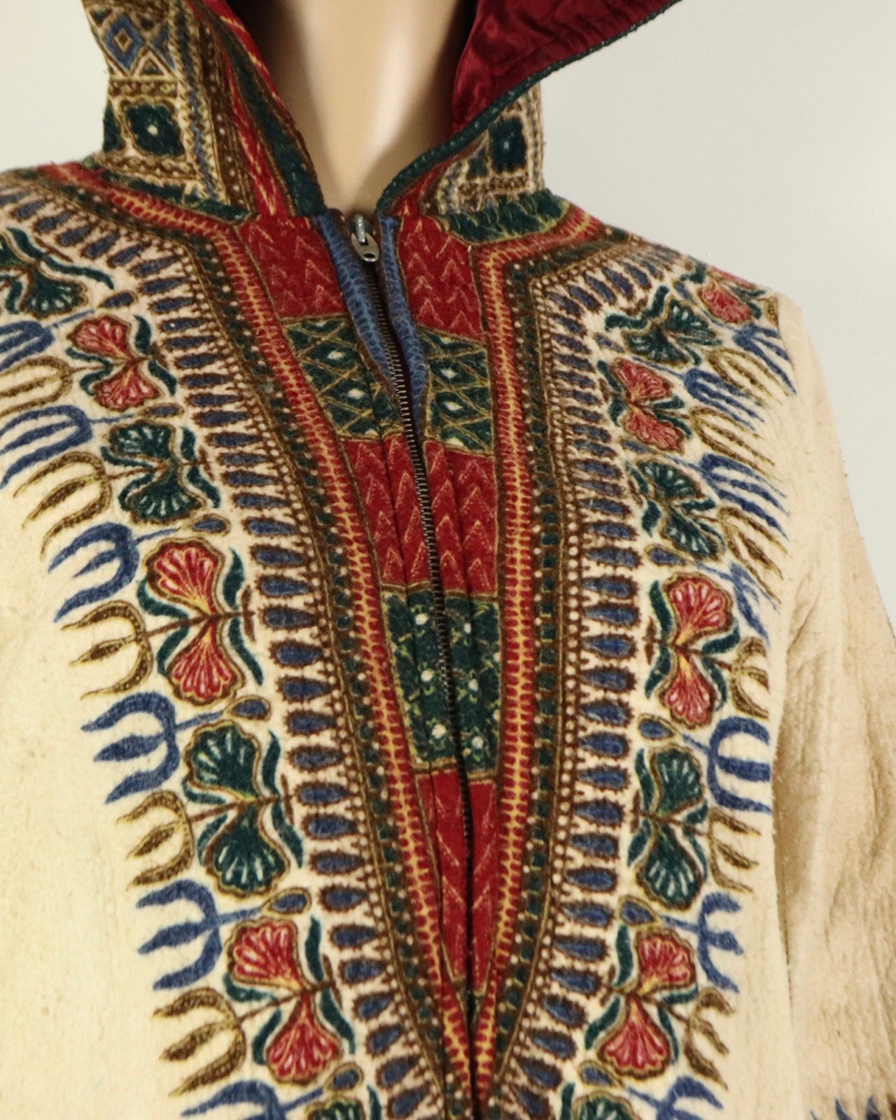 Tan Brushed Cotton hooded Jacket, 1970s Vintage