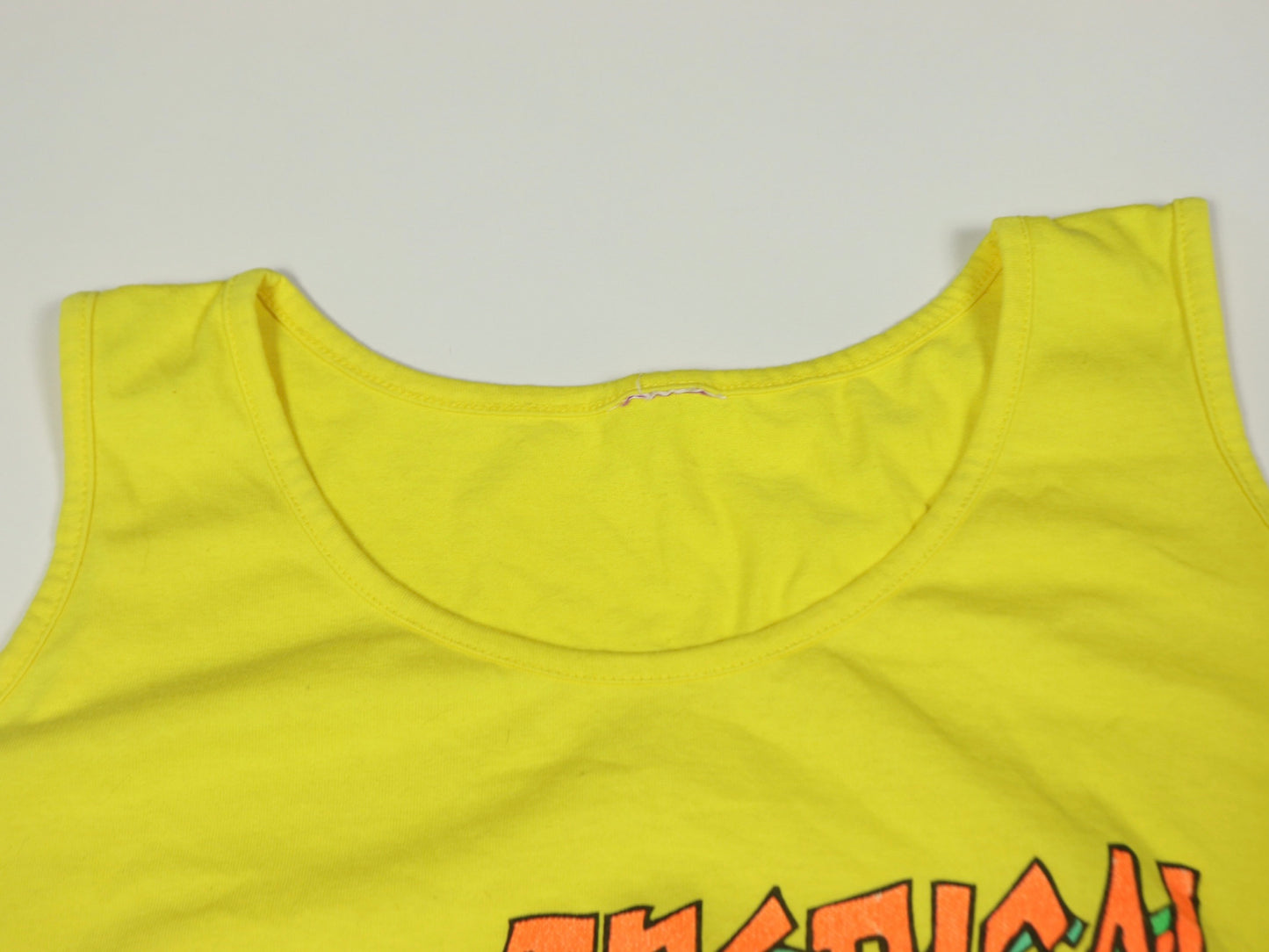 Yellow Tropical Heat Tank Top, 1980s Vintage