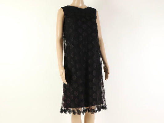 Black Lace Shift Dress, 1960s Vintage