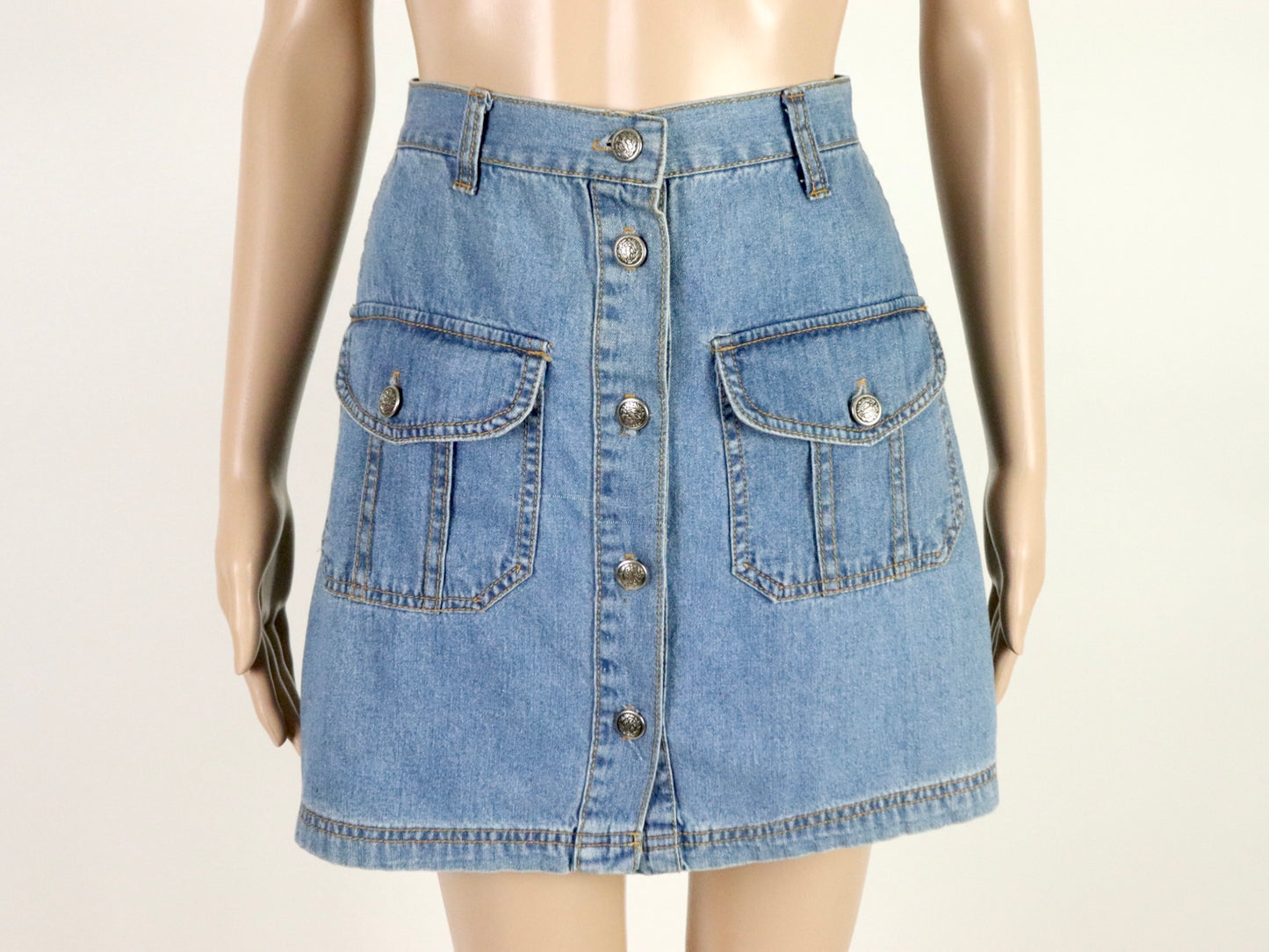 Denim Mini Skirt, 1990s Vintage