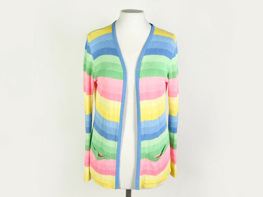 Pastel Multicolored Long Sleeve Cardigan, Ah! Austin Hill , 1970s Vintage