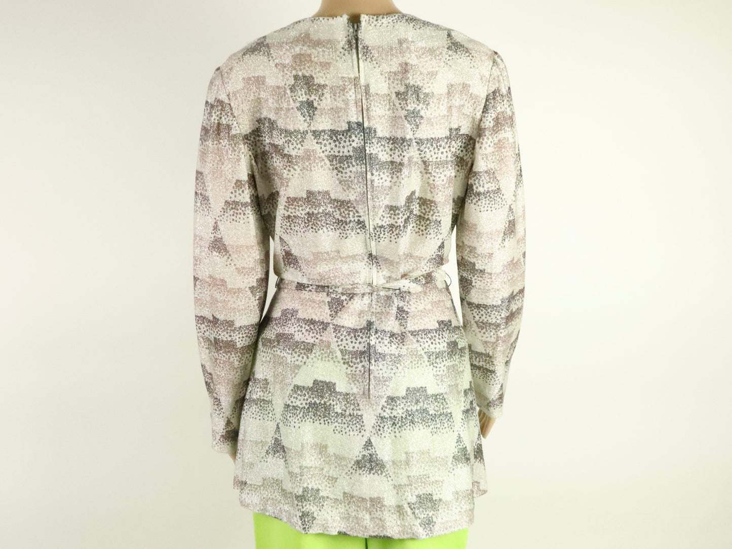 Glittery Geometric Pattern Blouse, Doncaster, 1970s Vintage