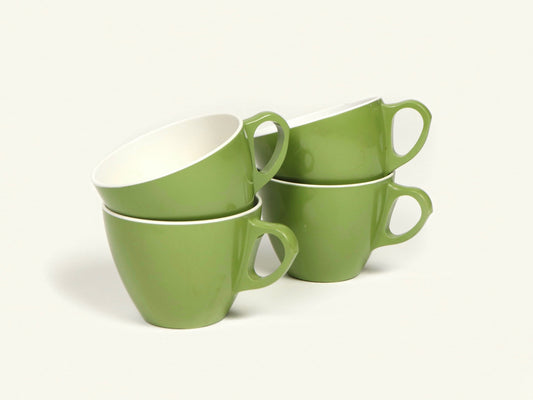 Avocado Green Space Age Melamine Mug Set, 1970s Vintage