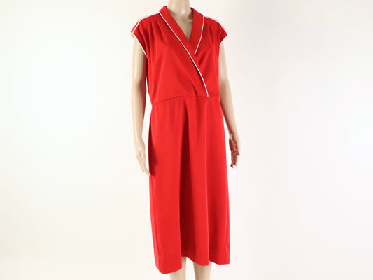 Red Sleeveless Midi Dress, Flutterbye, 1960s Vintage