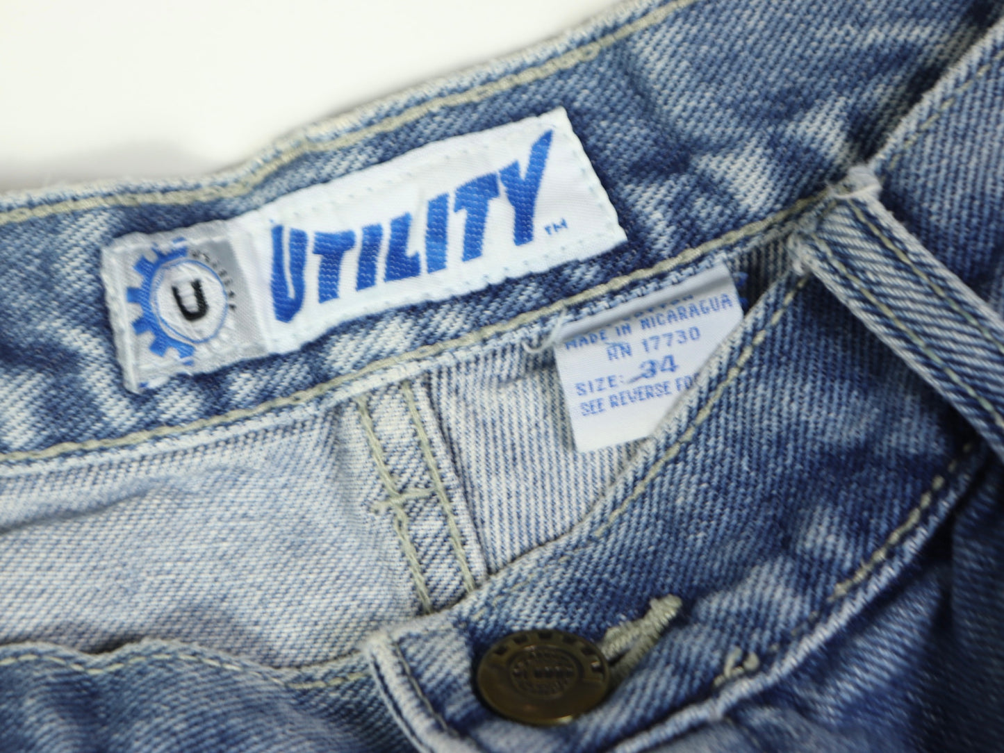 UTILITY Knee Length Denim Shorts, 1990s Vintage