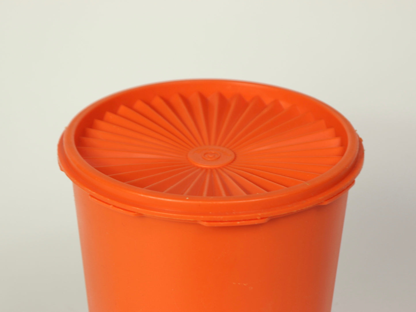 Large Orange Tupperware Canister, 1970s Vintage