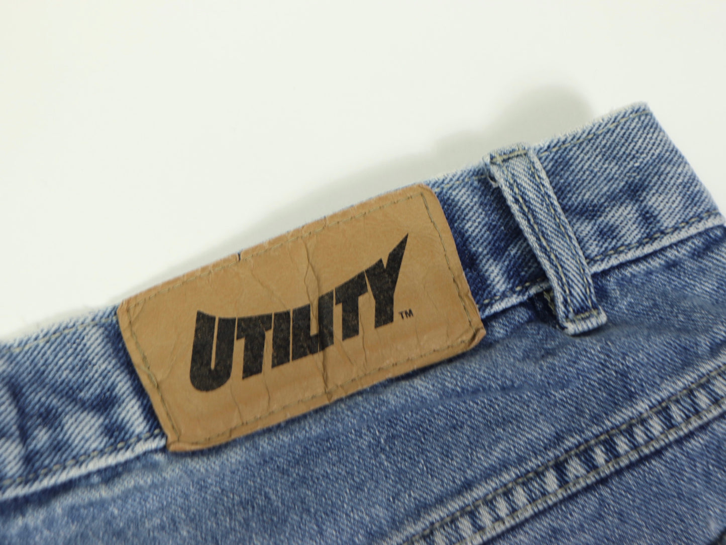 UTILITY Knee Length Denim Shorts, 1990s Vintage