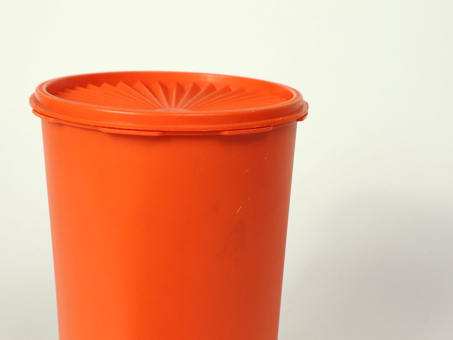 Large Orange Tupperware Canister, 1970s Vintage