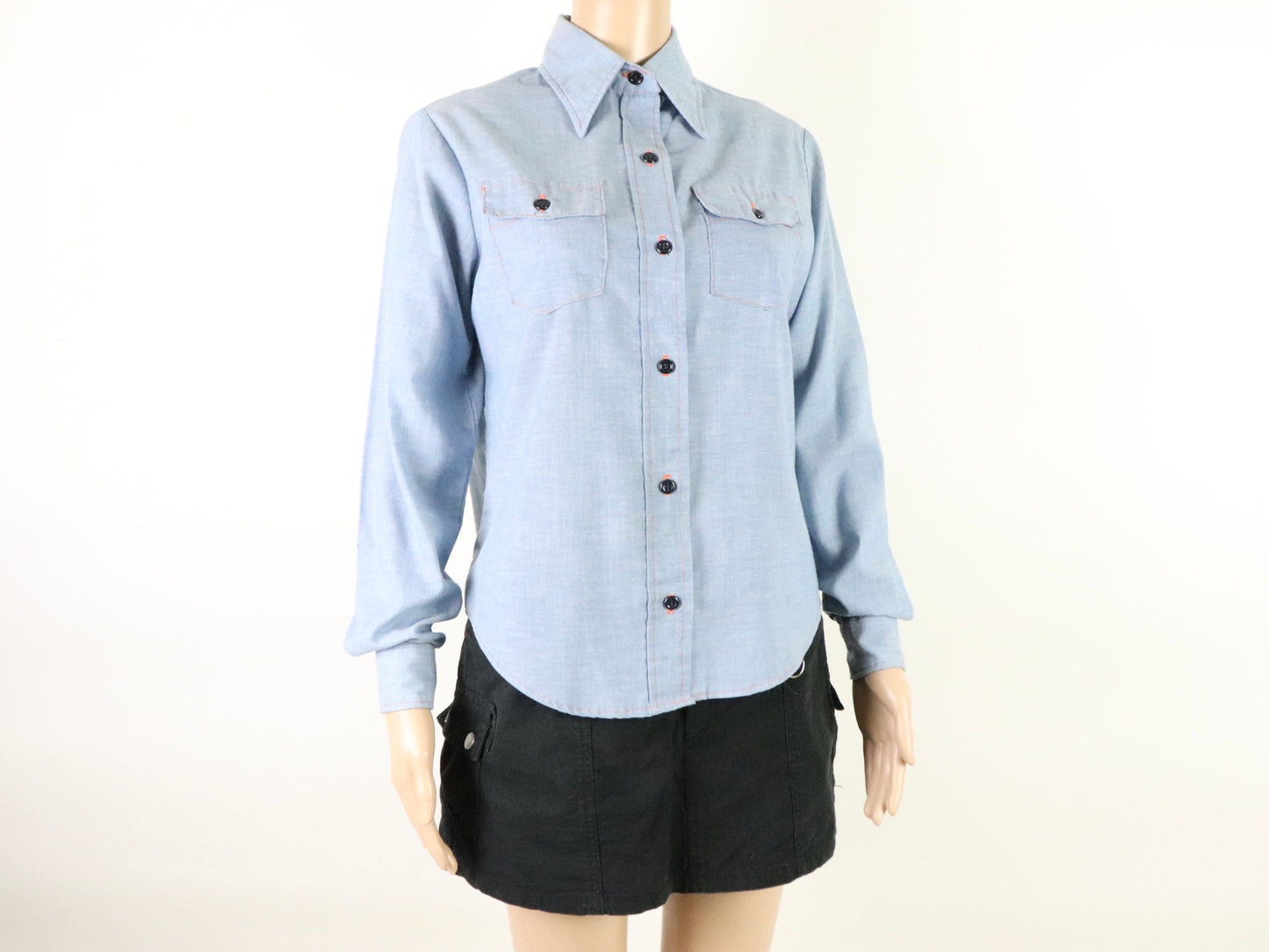 Light blue button up shirt, JCPenney fashions, 1970s vintage