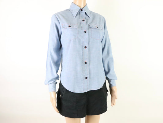 Light blue button up shirt, JCPenney fashions, 1970s vintage