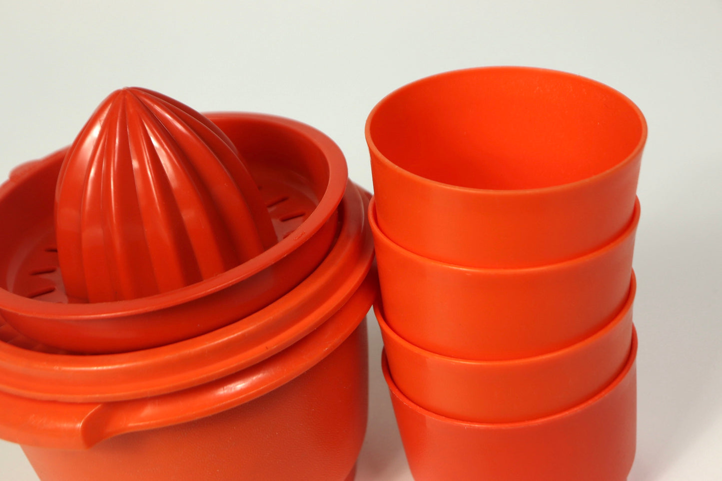 Orange Tupperware Set, 1970s Vintage