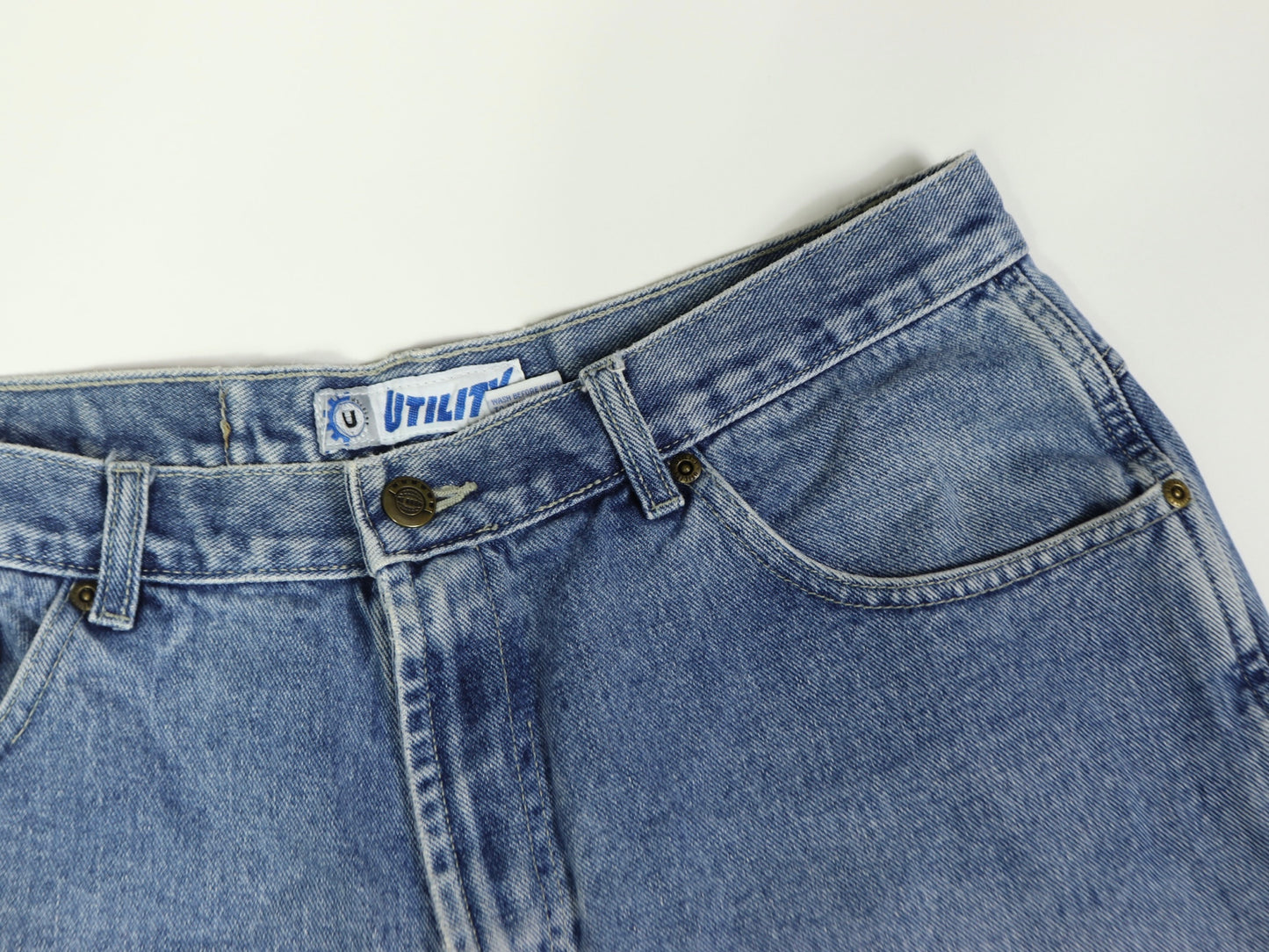 UTILITY Knee Length Denim Shorts, 1990s Vintage