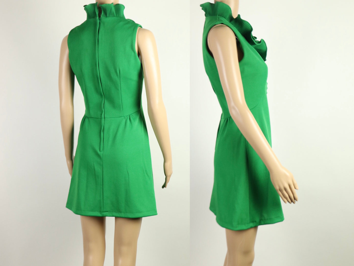 Green Space Age Mini Dress, 1970s Vintage