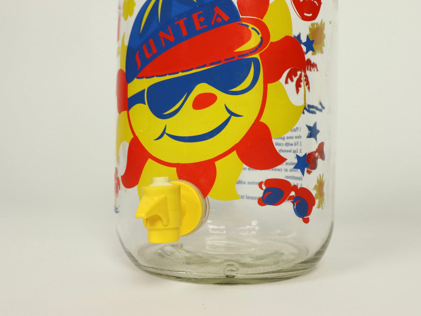 Gallon SUN TEA Iced Tea Glass Dispenser Jar with Spout, 1980s Vintage