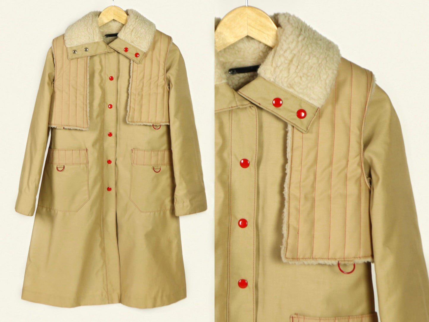 Long Khaki Winter Coat, 1970s Vintage