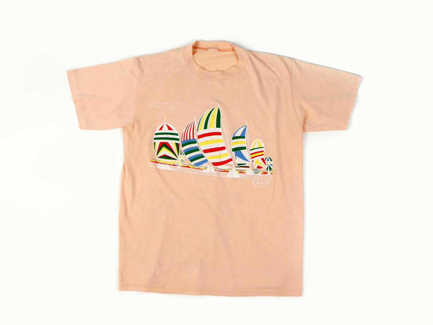 Peach Stetson University Sailboat T-shirt, 1980s Vintage