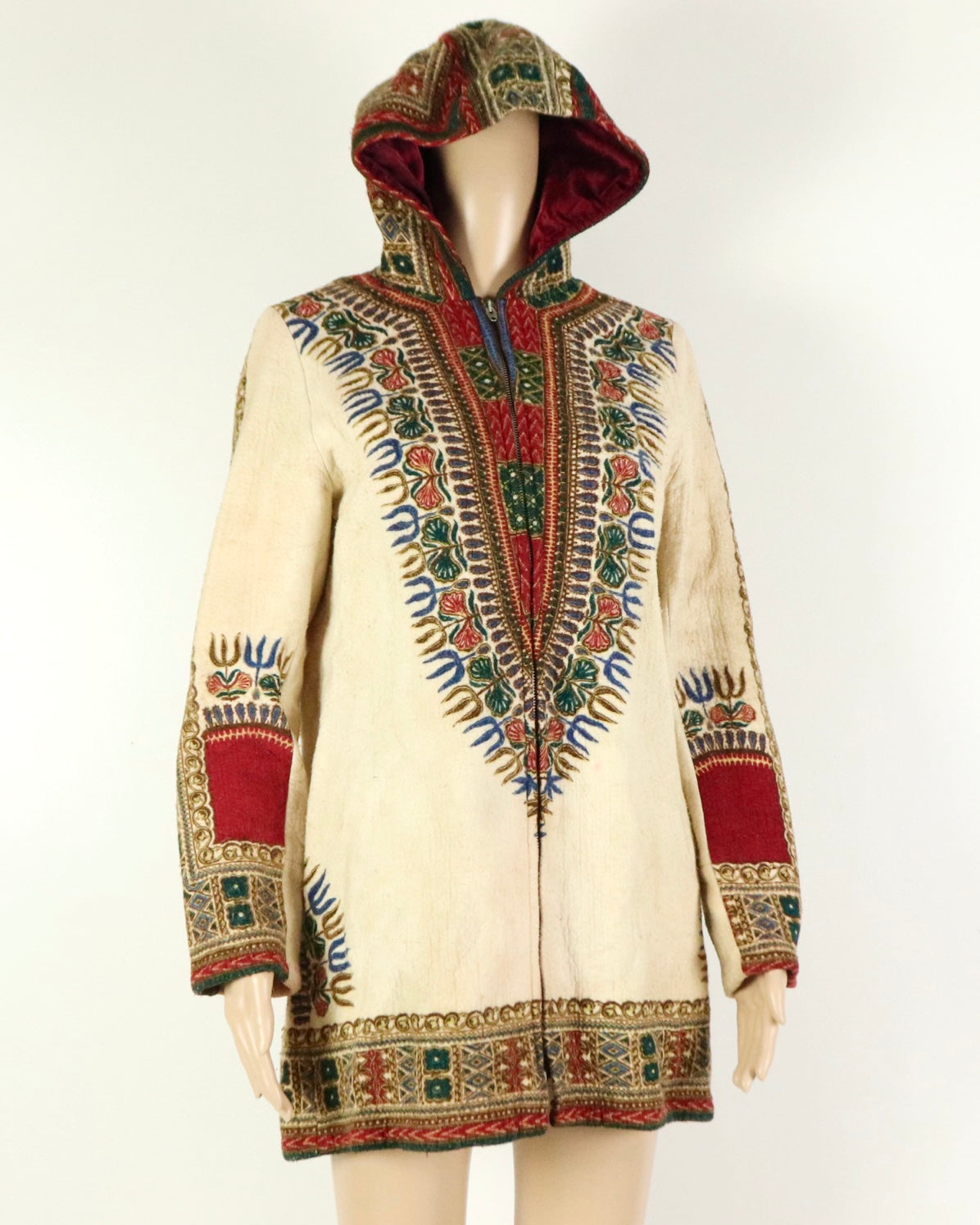 Tan Brushed Cotton hooded Jacket, 1970s Vintage