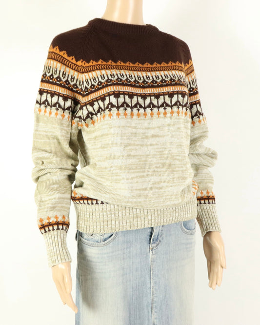 Brown Knit Sweater, 1970s Vintage