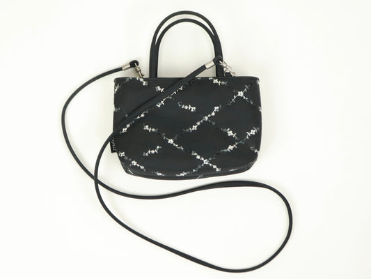 Black Floral Esprit Mini Bag, 1990s Vintage