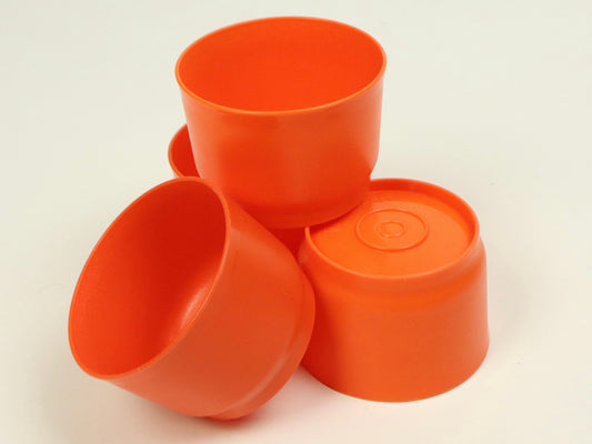 Orange Tupperware Snack Cup Set, 1229-20, 1970s vintage