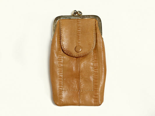 Brown Leather Cigarette Case, 1950s Vintage