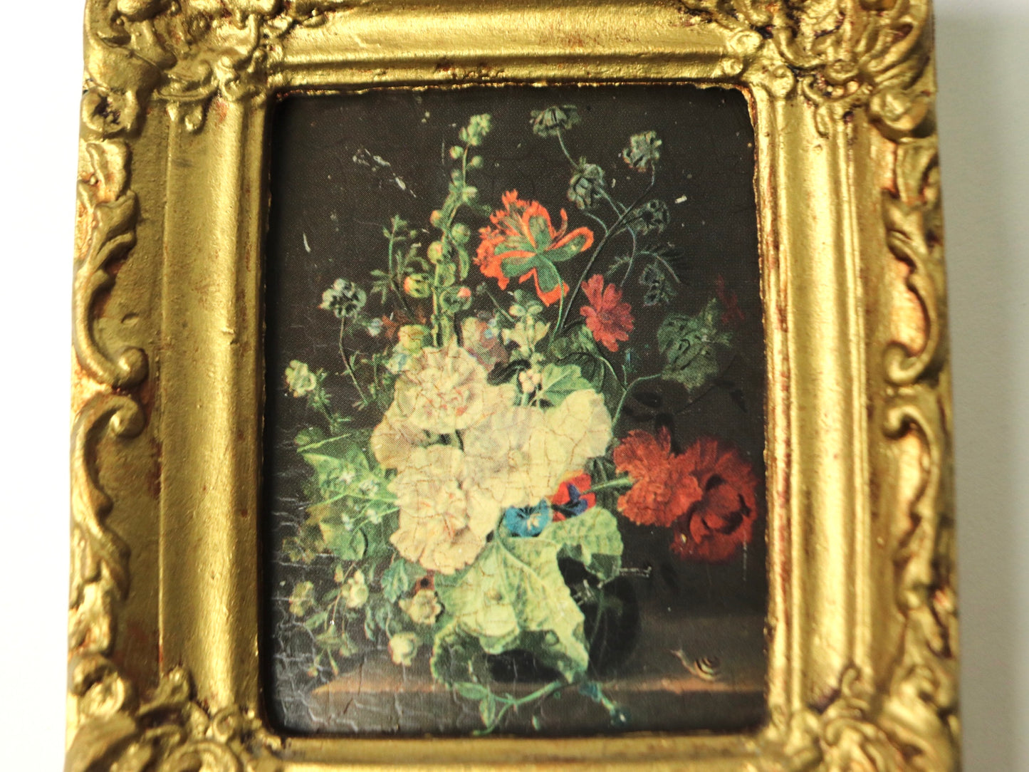 Italian Floral Oil Painting, Mid Century Vintage