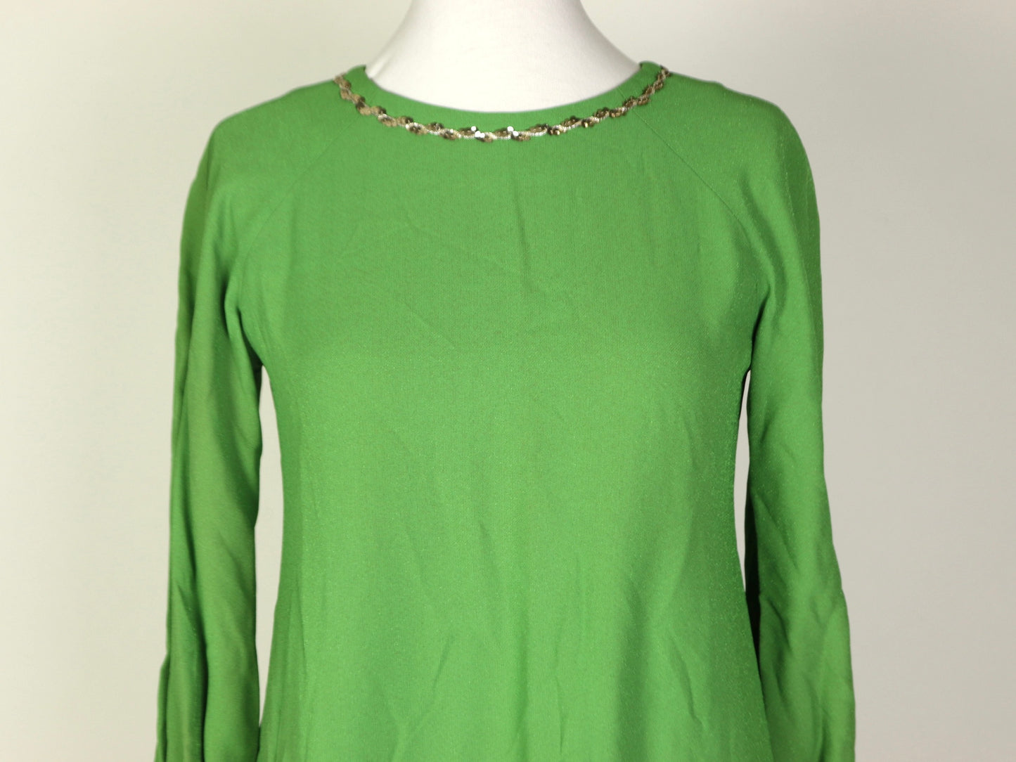 Green Long Sleeve Dress, 1960s Vintage