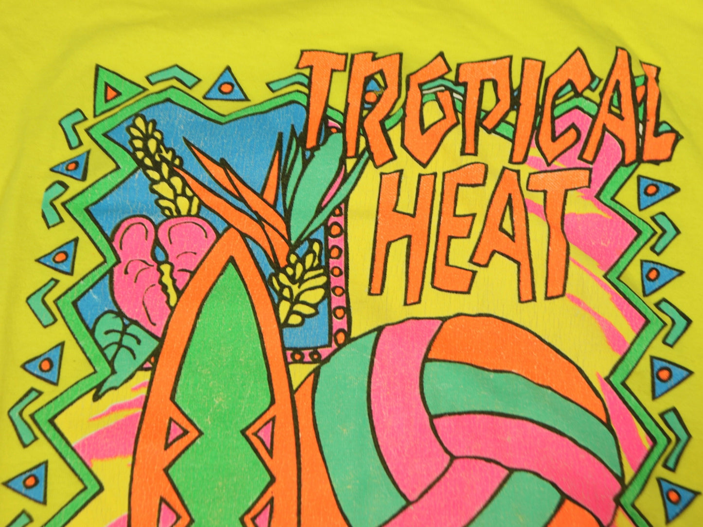 Yellow Tropical Heat Tank Top, 1980s Vintage