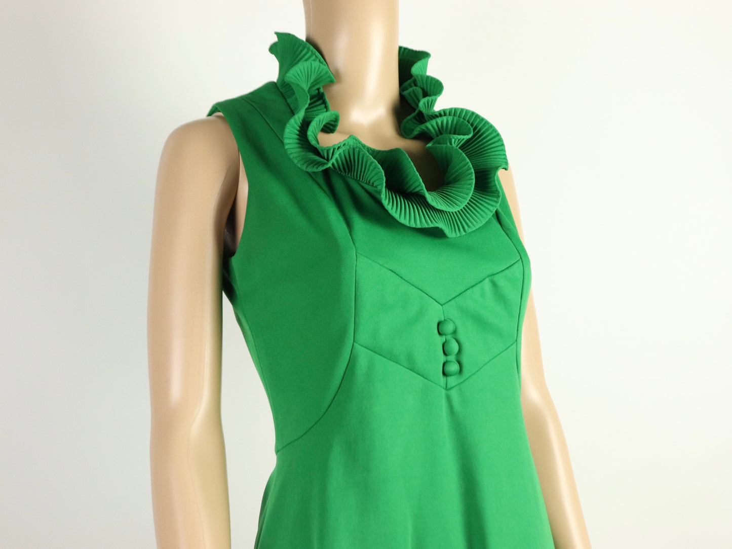 Green Space Age Mini Dress, 1970s Vintage