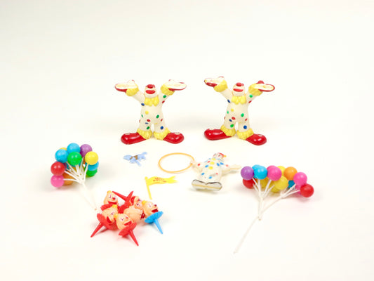 Wilton Clown Cake/Cupcake Toppers 14 Pieces, 1970s Vintage
