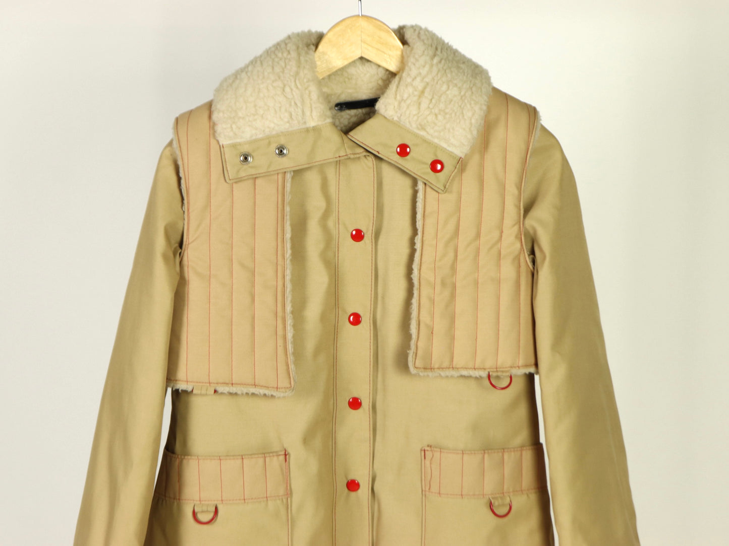 Long Khaki Winter Coat, 1970s Vintage