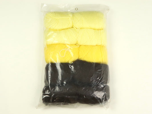 Yellow and Brown Yarn Kits Inc A Creative Kit Afghan 5 In 1 #8000 Made In USA, NEW, 1970s Vintage
