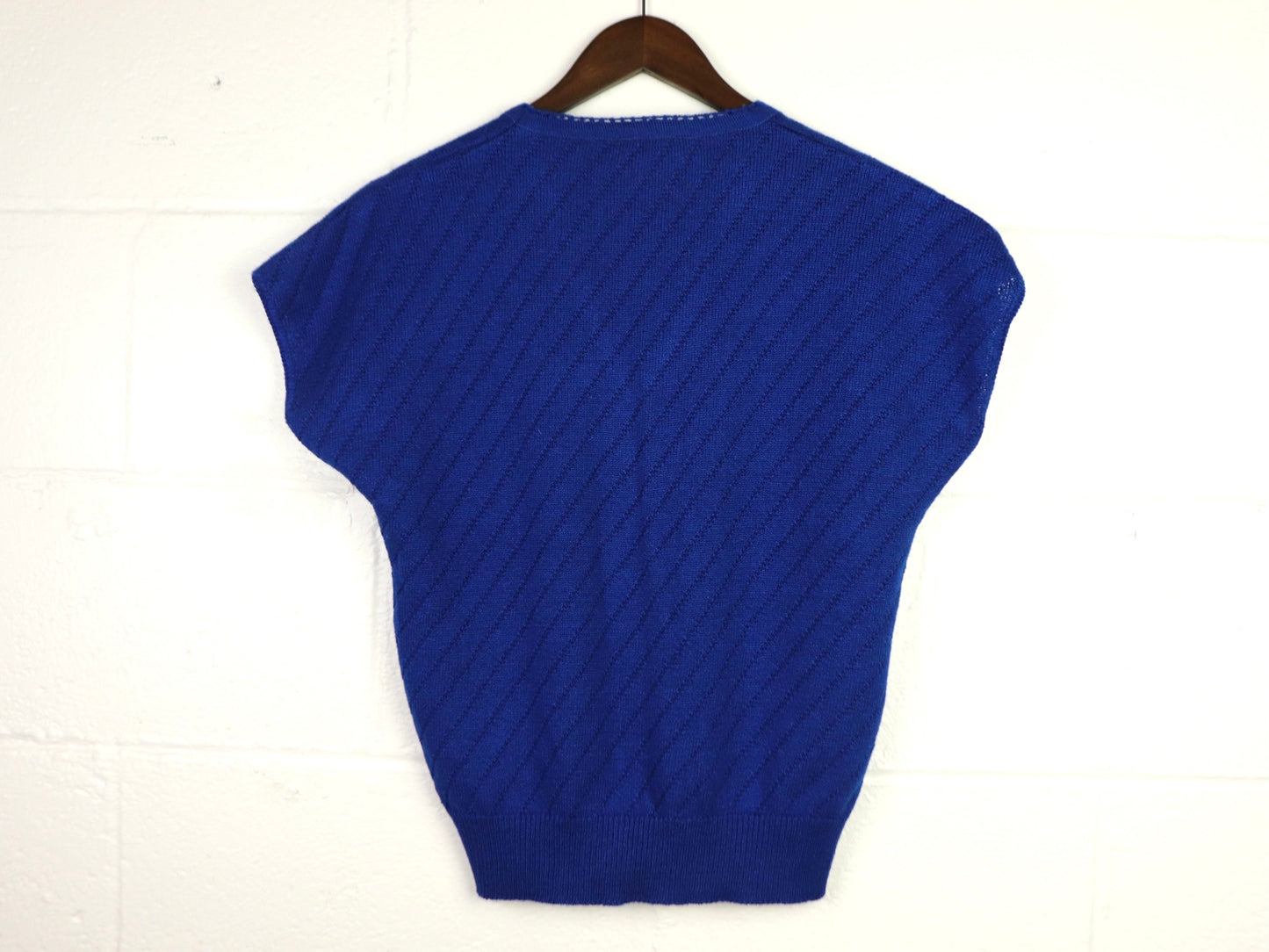 Blue knit top, KORET, 1970s vintage