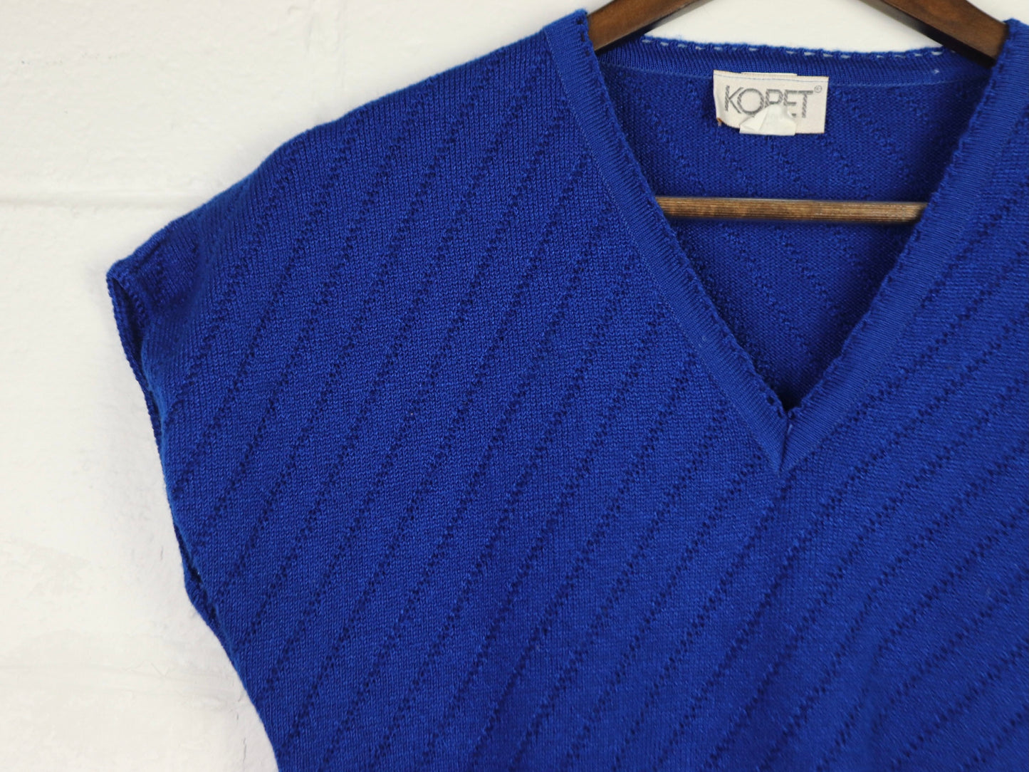 Blue knit top, KORET, 1970s vintage