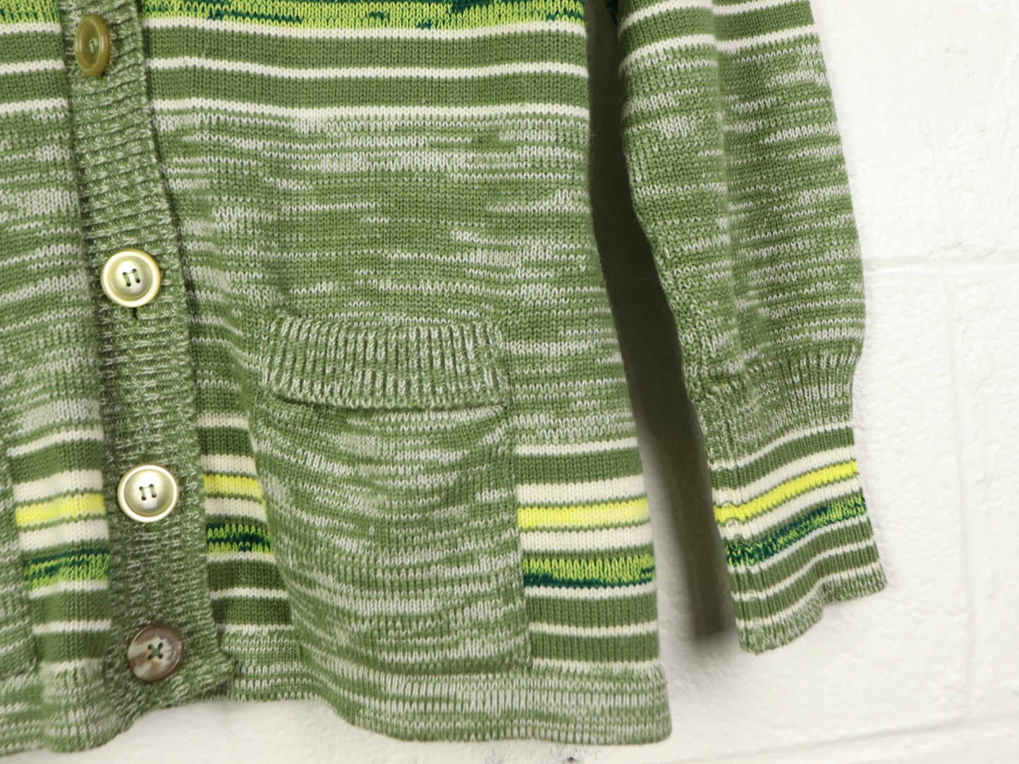 Green Button Down Cardigan, 1970s Vintage