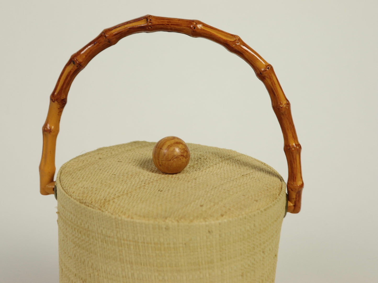 Rattan Tiki Ice Bucket, 1970s vintage