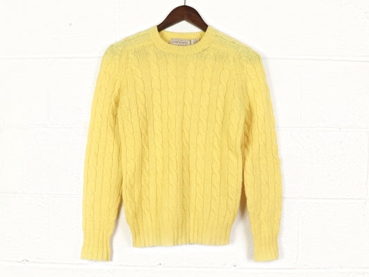 Yellow Wool Sweater, 1970s Vintage