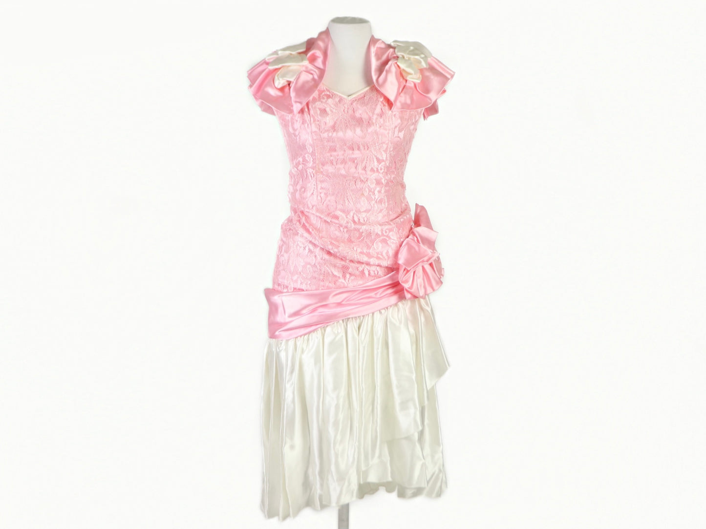 Pink Frilly Prom Dress, 1980s Vintage